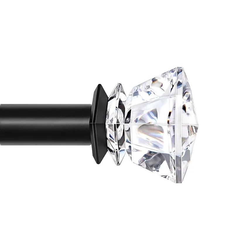 Curtain Rod Pole Set Living Room Bracket and Finials Curtain Rail Wall Mounted Iron Aluminium Curtains Rods