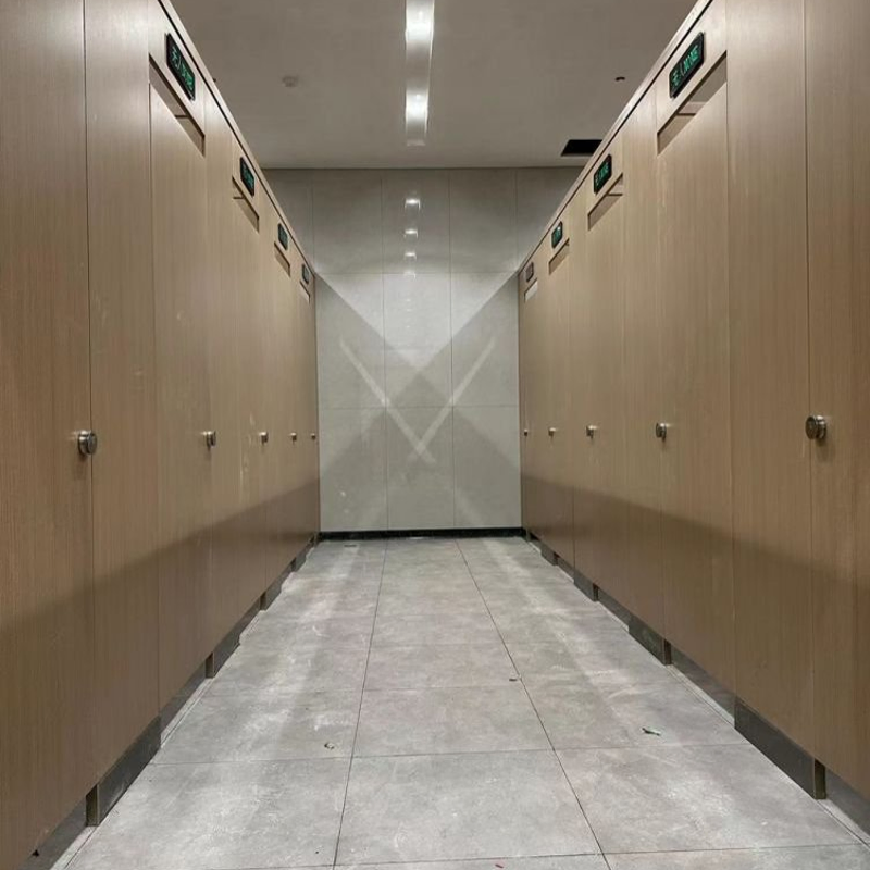 Compact Laminate Toilet Cubicle Partition with Stainless Steel Accessory