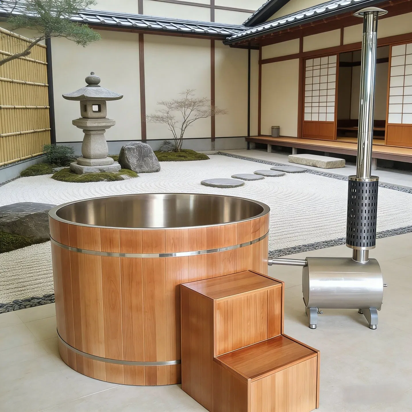 Уличная деревянная купель SPA на 2-4 человека