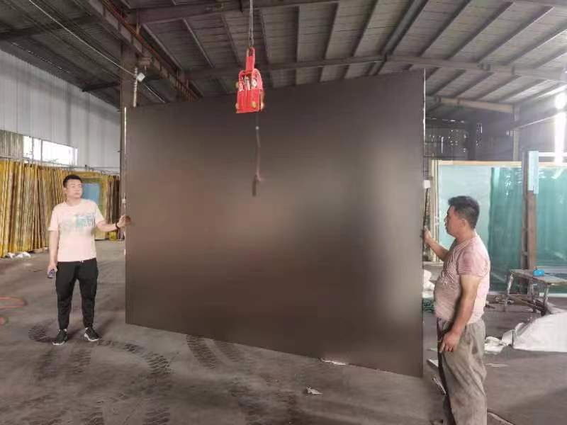 6mm 8mm Brown Frosted Acid Etched Tempered Glass Shower Panel