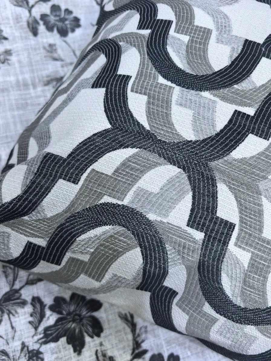 Jacquard Geometric Cushion Cover Modern Elegance in Durable Polyester