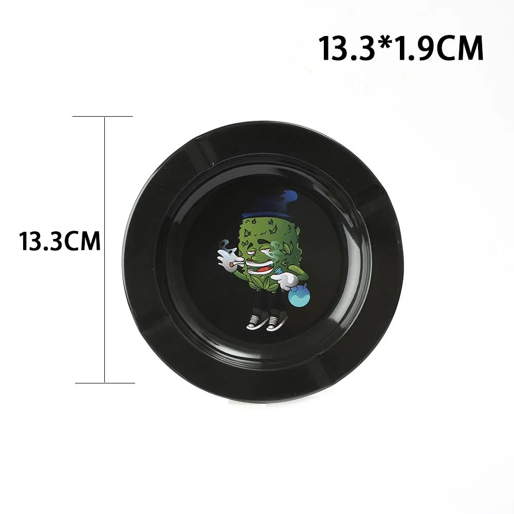 Custom printing Smoking Accessories Round Metal Tin Ashtray for Ciger/Tobacco