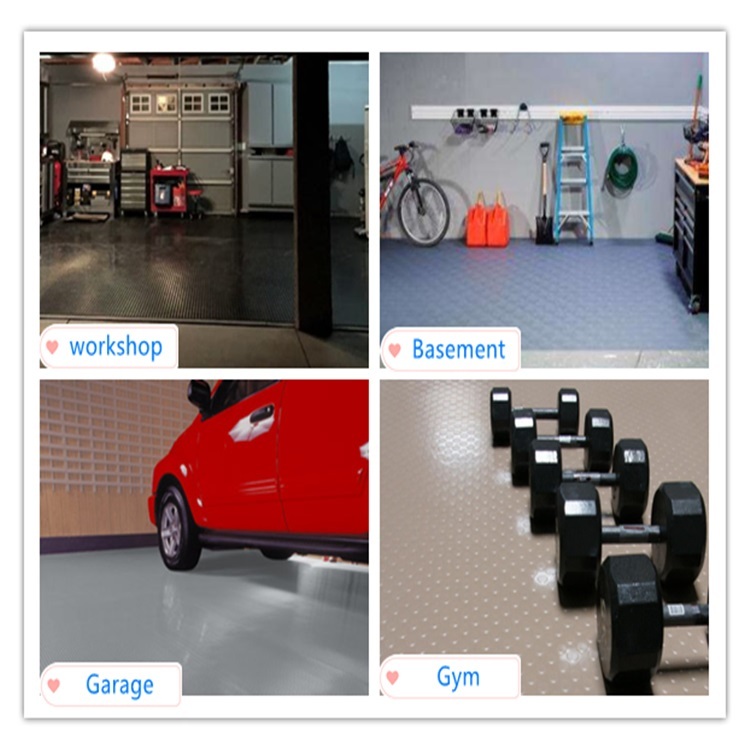 Diamond Plate Metallic Flooring Rubber Flooring for Garage