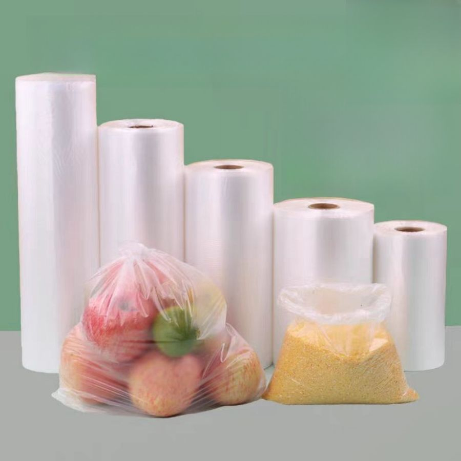 Transparent Fresh Fruits Vegetable Bread Food Packaging Clear Supermarket on Roll