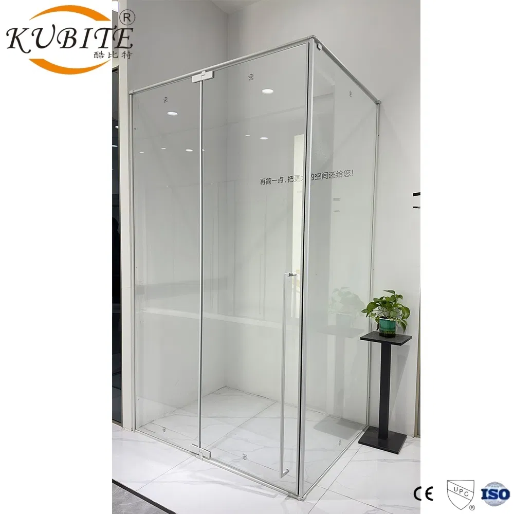 Custom Luxury Rectangular Shower Enclosure with Square Tempered Glass, Hinged Open-Style Design, Ideal for Hotel Bathrooms