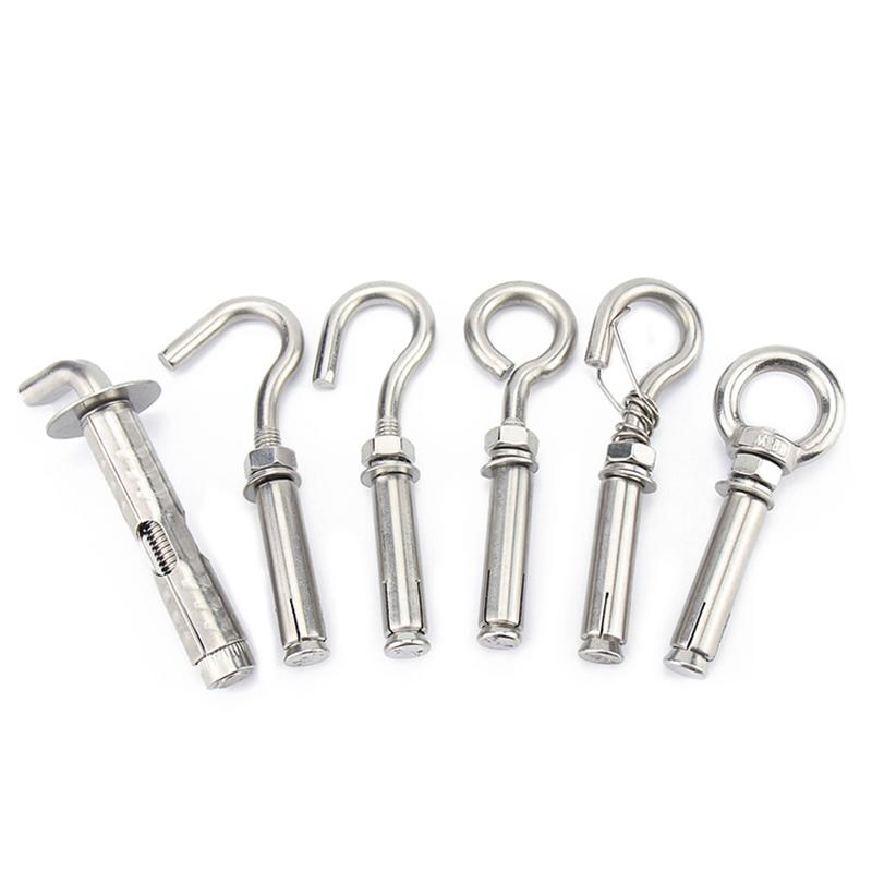 304 316 Stainless Steel Sleeve Anchor Closed Hook Eye Bolt Wall Concrete Anchor