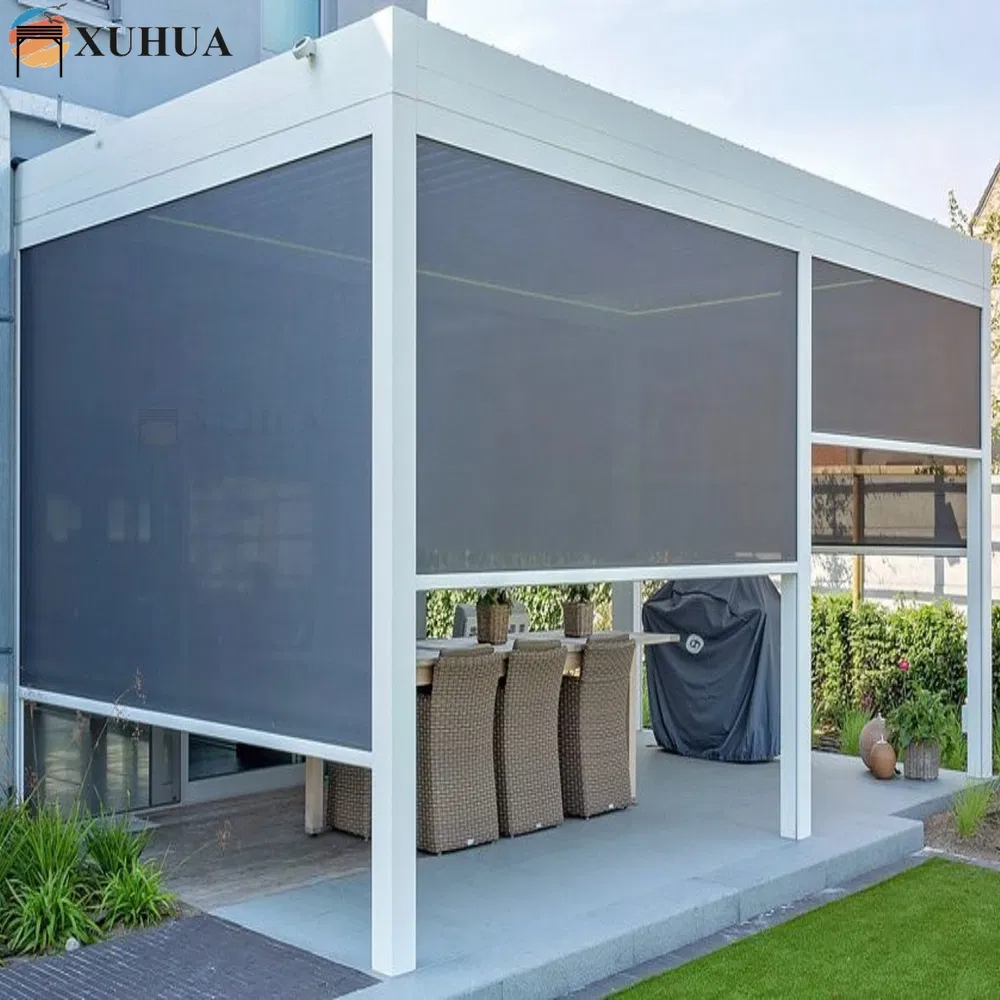 Xuhua OEM Windproof Waterproof Horizontal Screen Eco-Friendly Manual Motorized Zipper Outdoor Blinds