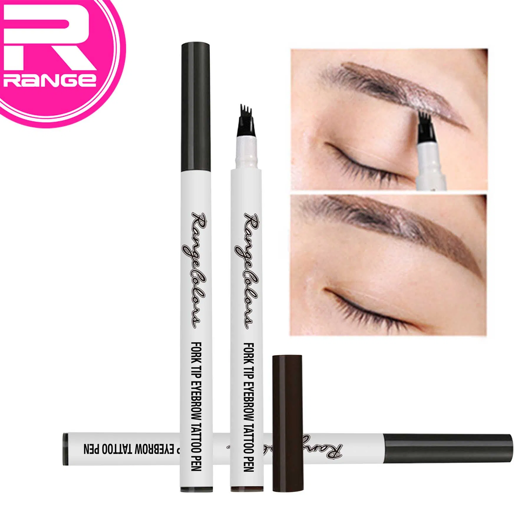 Newest Waterproof Tattoo Eyebrow Ink Cosmetic Pen with Fork Tip Cosmetic Factory