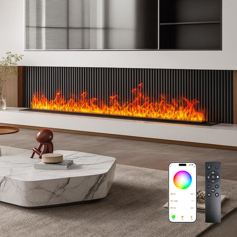 3D Wall-Mounted TV Cabinet Electric Fireplace with Steam Humidifier Bedroom Decoration