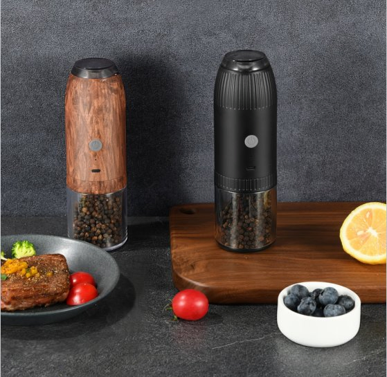 New Design Gravity Automatic Salt and Pepper Grinder USB Charging with Lighting