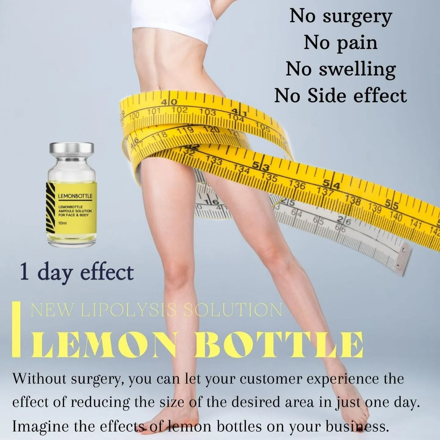 Wholesal Lemon Bottle Lipolabsolution Lipolysis for Face and Body Lipolysis Injection Lose Weight Slimming Injection Kybella Belkyra Lemonbottle Fat Dissolving