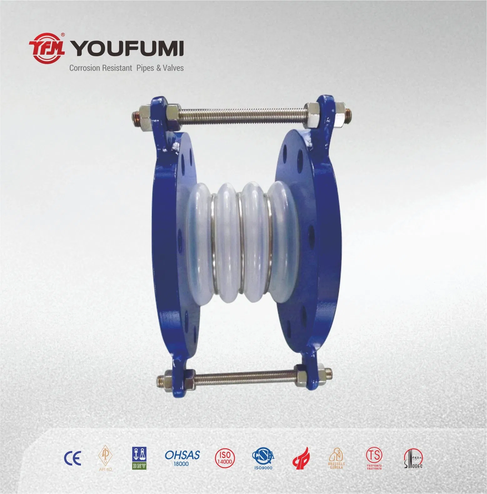 PTFE Lined Bellow Expansion Joint Flange Compensator