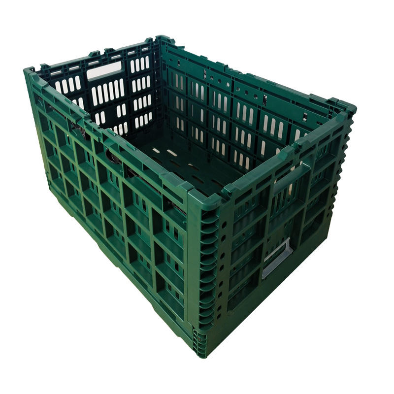 A77 Foldable Recyclable Plastic Moving Crate Logistic Storage and Supermarket Fruit and Vegetable Storage