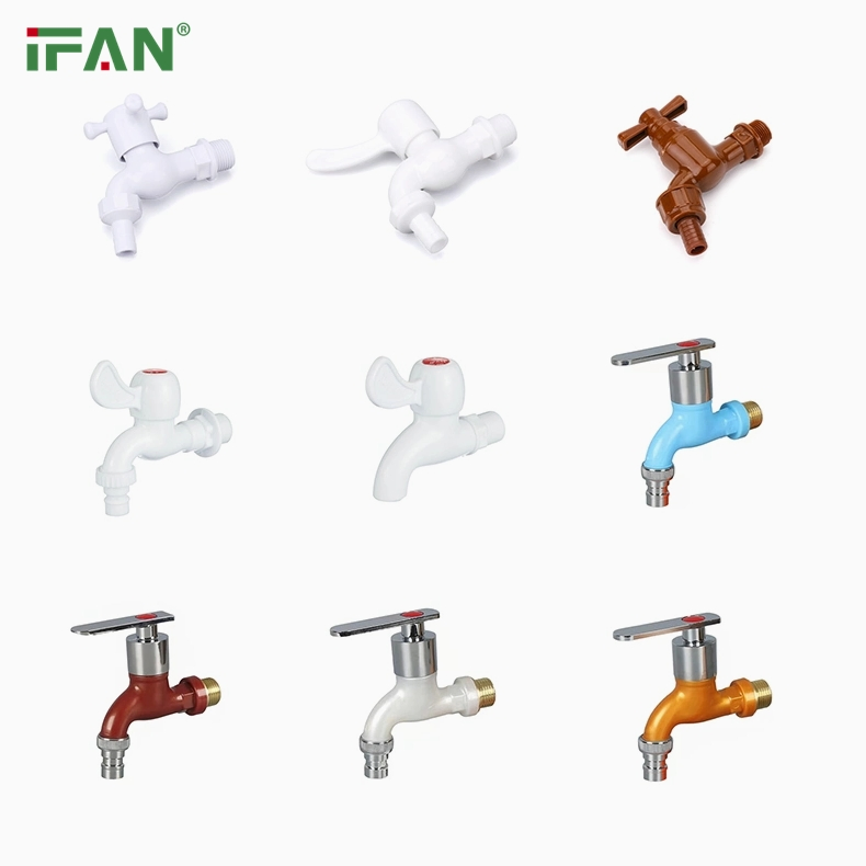 Ifan Customized Long Handle Water Tap 1/2"-1" Brass Plastic PVC PPR Bathroom Basin Garden Water Faucets Mixers Taps Faucet Tap Bibcock