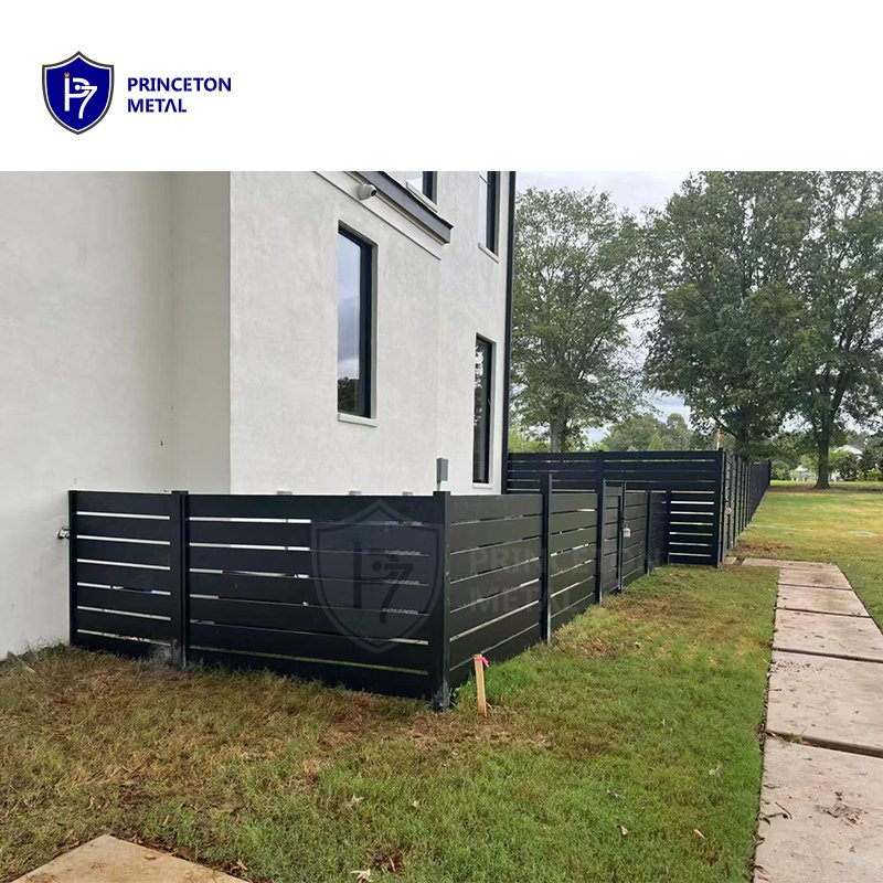Satin Aluminum Slat Fence Panels Powder Coated for Garden Backyard