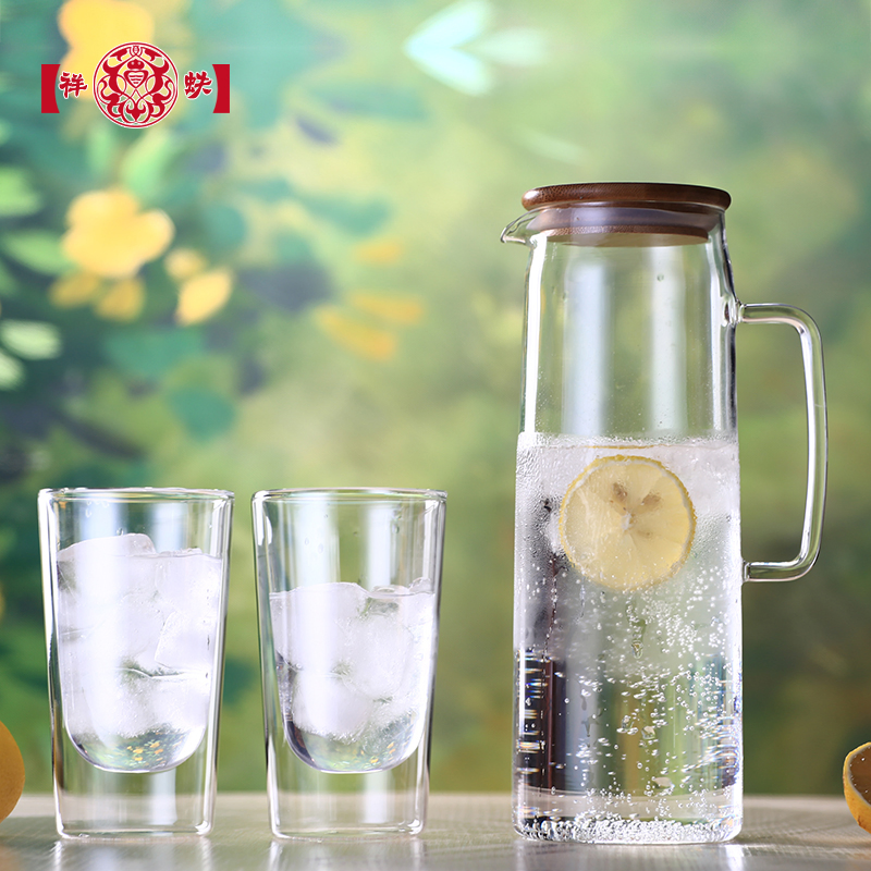 1500ml Wholesale High Borosilicate Handmade Tea & Fruit Infusion Glass Water Pitcher