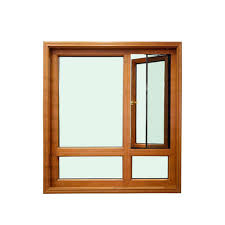  Tempered Double Clear Glass Grille Design Solid Wood Window