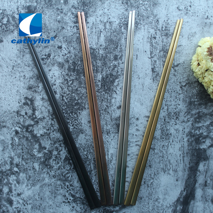 Wholesale Metal Silver Gold Rose Gold Black Stainless Steel Chopsticks