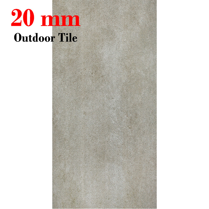 Skid Resistant 2cm Outdoor Grey Porcelain Patio Tiles Over Concrete