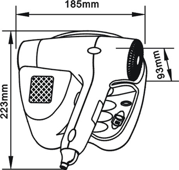 High Quality Wall Mounted Hair Dryer with Socket for Hotel Bathroom Use