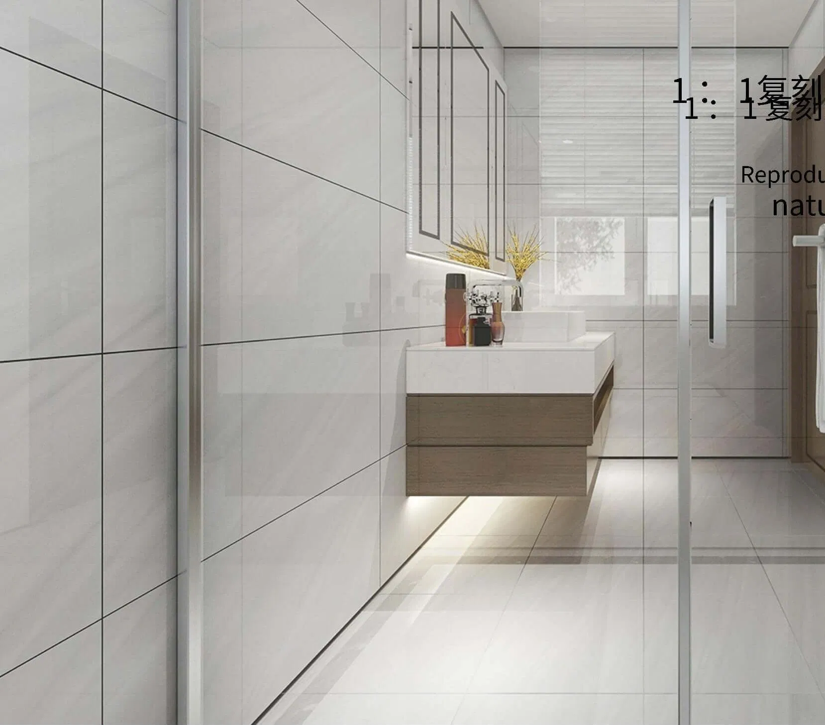 Глянцевые керамические напольные плитки белые полированные