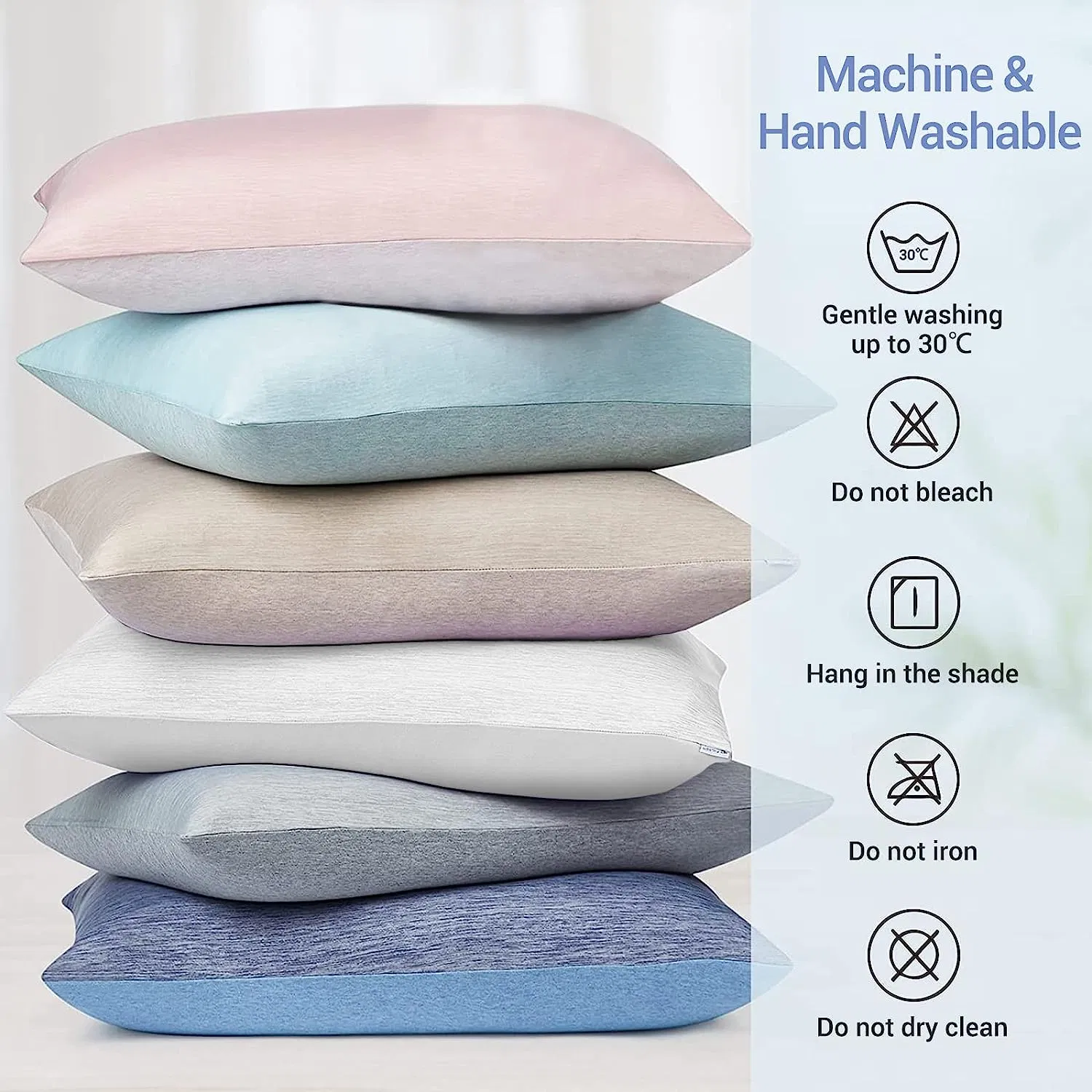 Arc-Chill Summer Cooling Cotton Fiber Anti-Static 2 Pack Envelope Cooling Pillowcases for Home with Double-Side Design