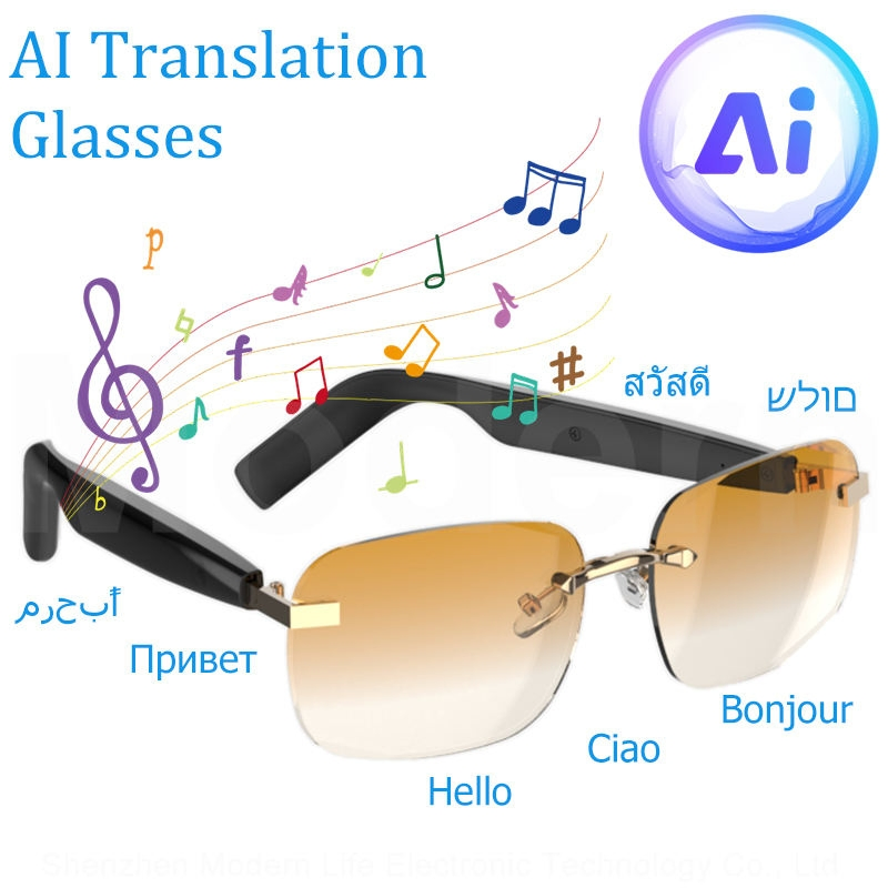Smart Ai Glasses with Endurance Sunglasses Wireless Audio Noise Reduction Headset Music Voice Control Features