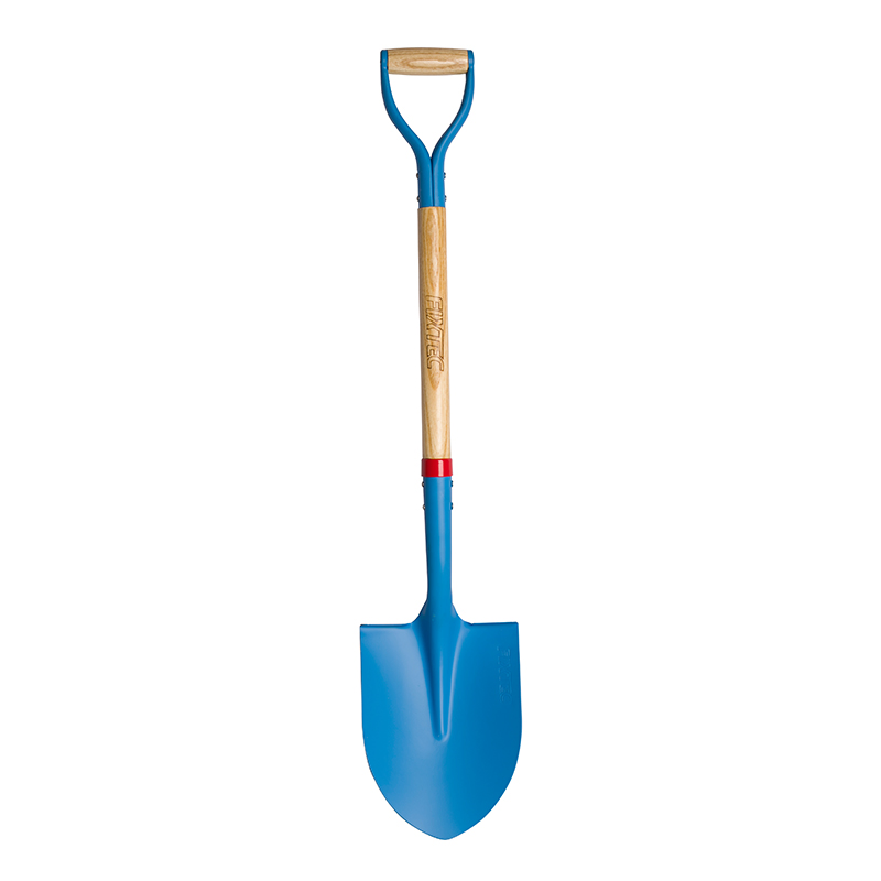 Fixtec Agriculture Shovel Spade Carbon Steel Wooden Handle Iron Grip Square Round Shovels