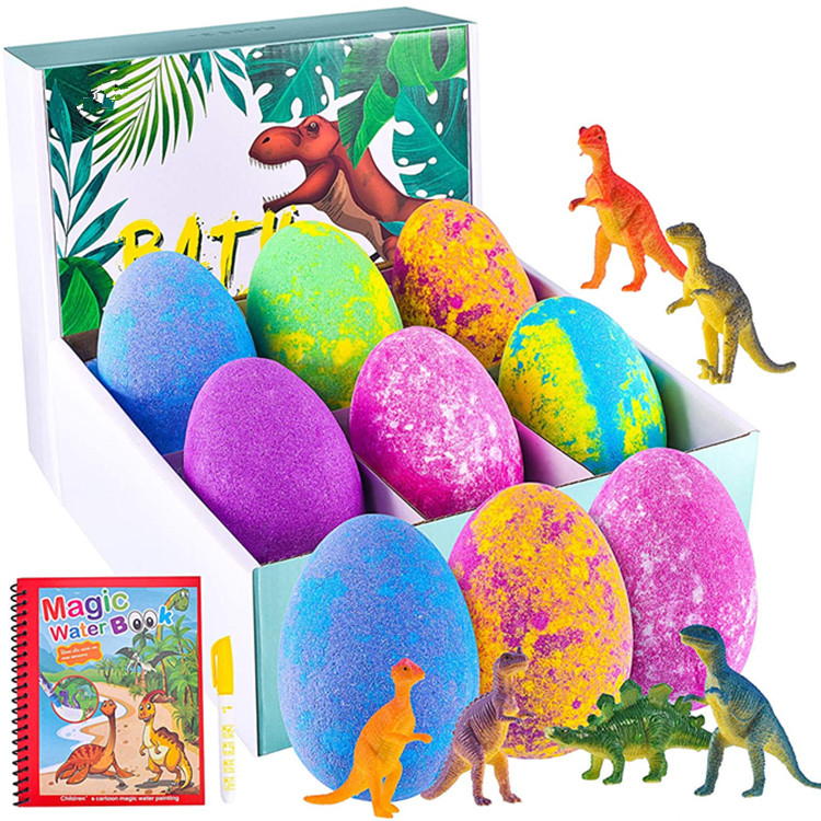 Private Label Surprise Dino Egg Bath Bomb Gift Set of 6