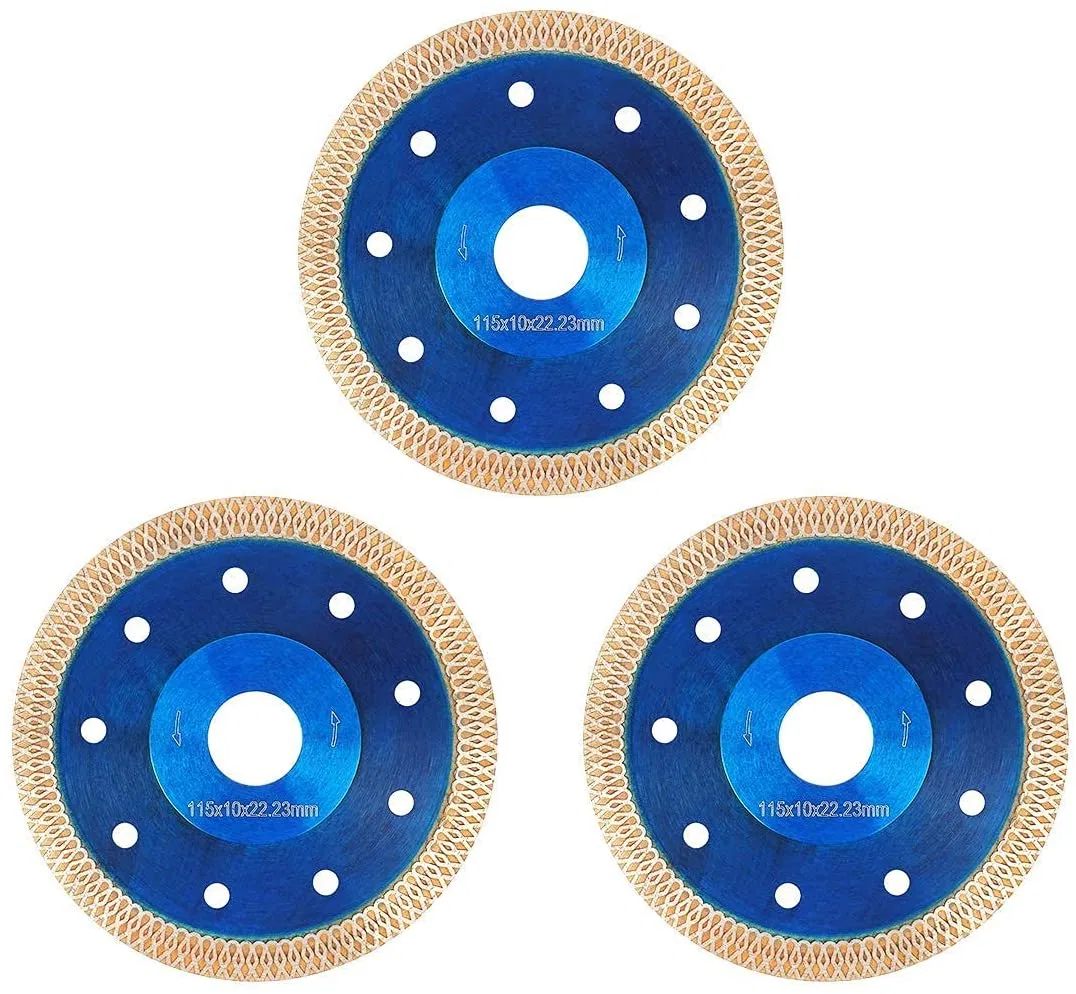 4.5 Inches Diamond Saw Blade Porcelain Cutting Disc Wheel for Wet Cutting Net Turbo Super Thin Hot Press Blue X Turbo