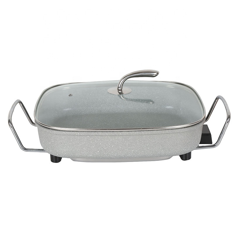 Big Size Home Smokeless Multi-Function Hot Pot Non-Stick Electric Rectangular Skillet Pan