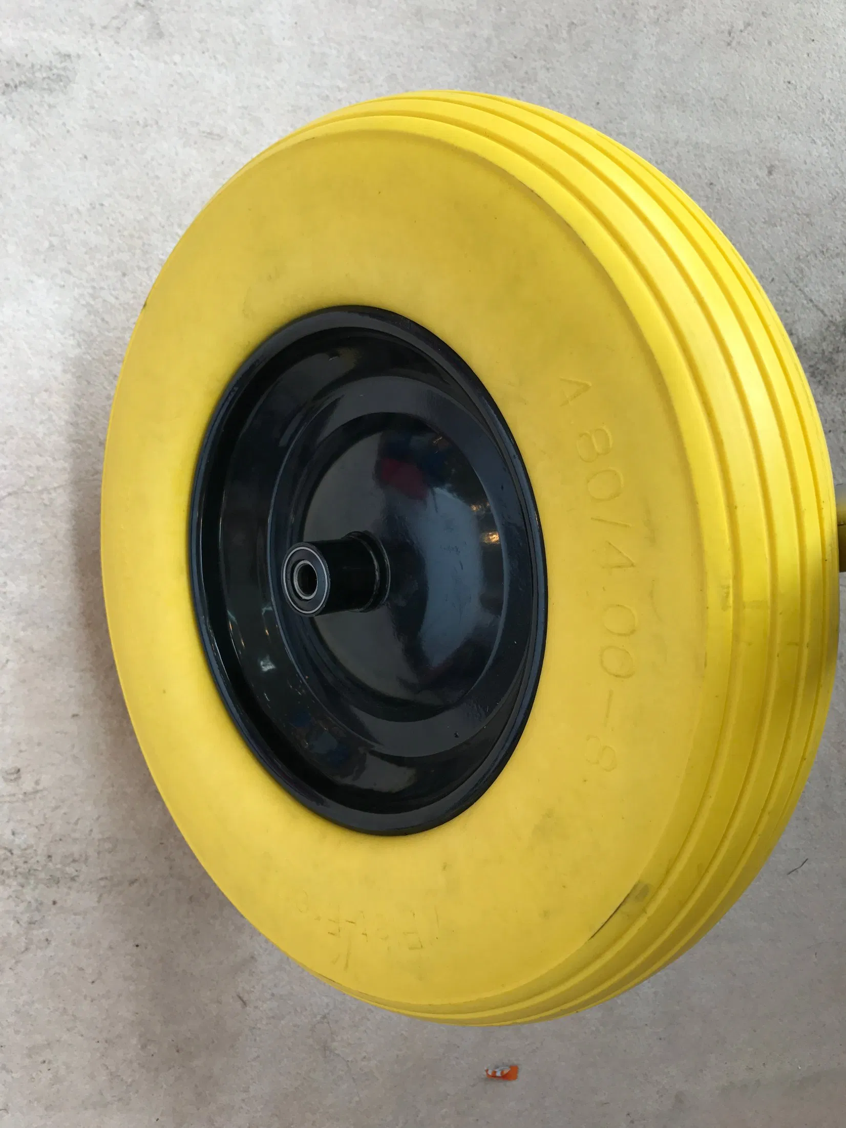 Flat Foam Wheel Solid Wheelbarrow Cart Trolley Wheel 400-8 PU Tubeless