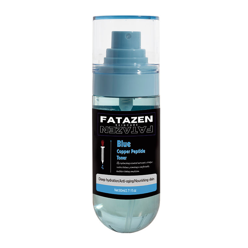 Private Label Natural Deep Moisturizing Blue Copper Peptide Face Toner Water Spray OEM Skincare Brightening Repair Facial Toner