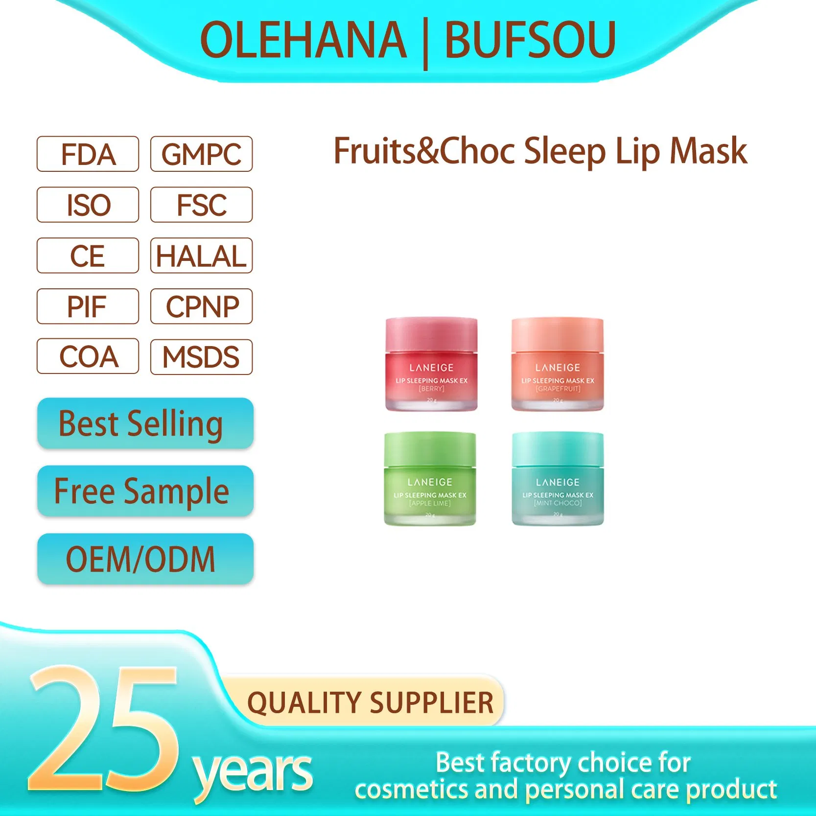 Hotsale Korean Fruits&Choc Lip Mask Set Private Label Skincare Care Lip Sleeping Mask Mini Kit
