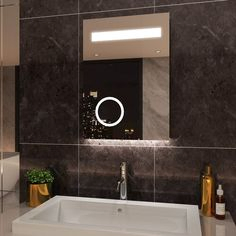 Wall Mounted Touch Sensor Bluetooth Bathroom Vanity LED Mirror with Magnifier