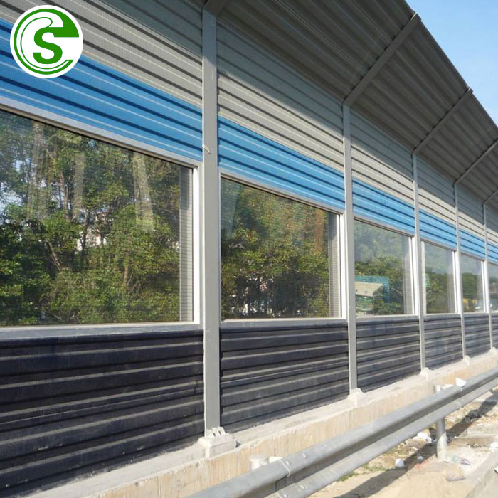 High Quality PC Acoustical Board Galvanized Steel Sound Isolation Highway Noise Barrier