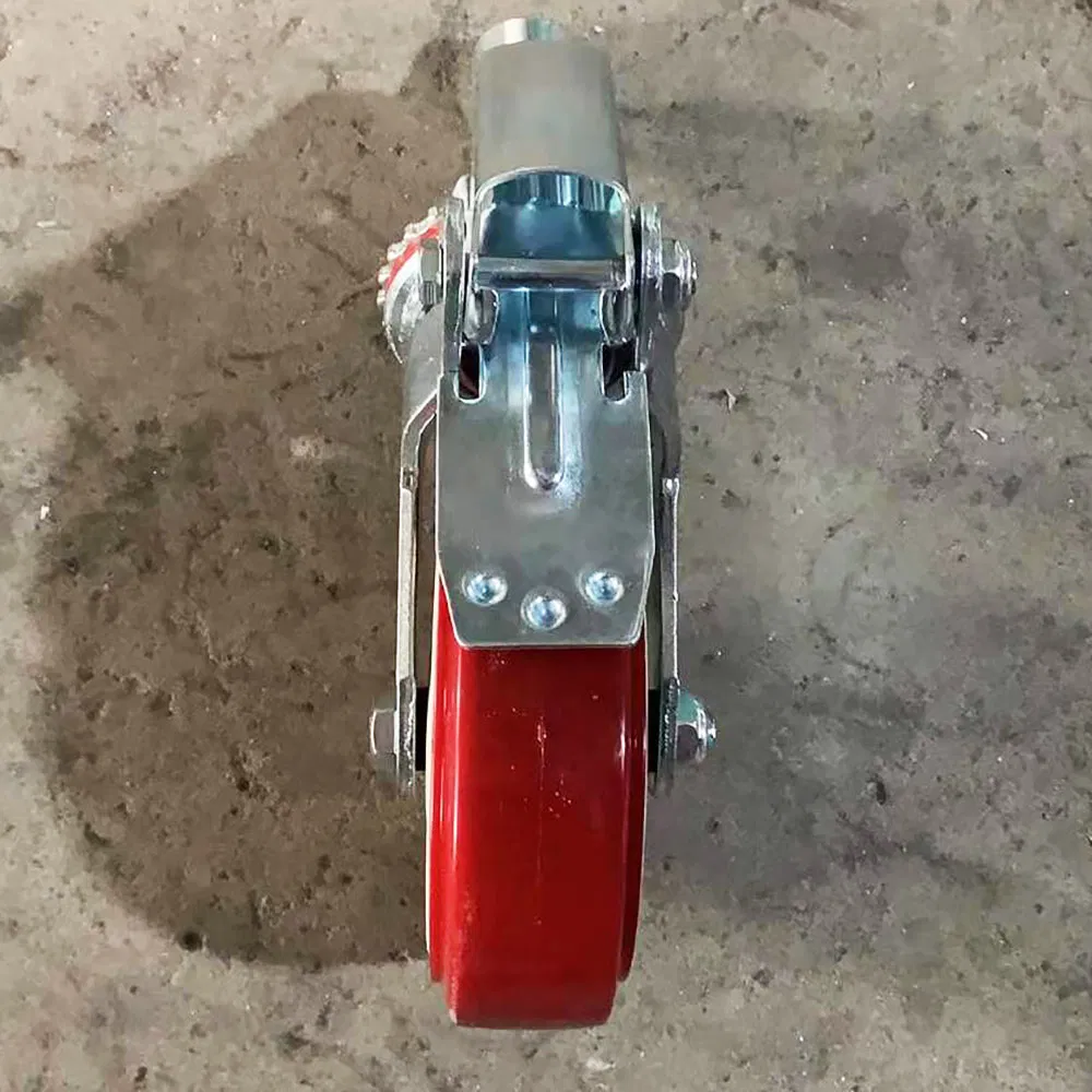 6 8 10 12 Inch Brake Cast Iron PU Scaffolding Caster Wheel