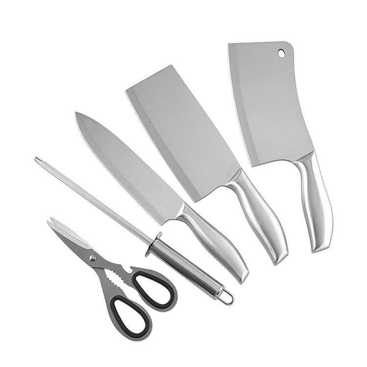 5-Piece All Stainless Steel Kitchen Knife Set Ultra Sharp Heavy Duty Knife Set (5PCS/set) with Plastic Block