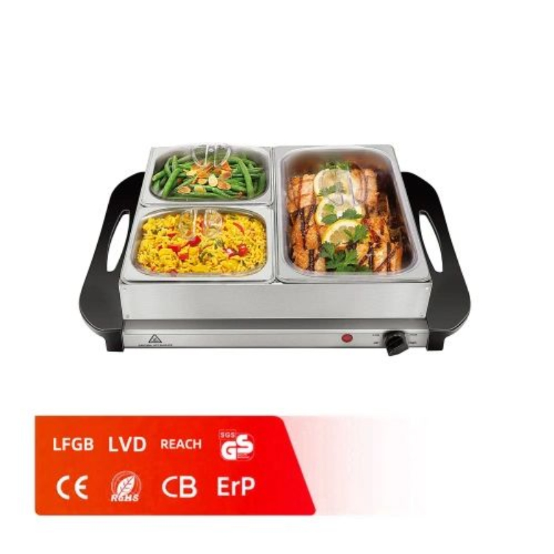 Stainless Steel Buffet Heat Preservation Furnace Electric Heating Buffet Furnace Visual Flip Hotel Buffet Breakfast Set