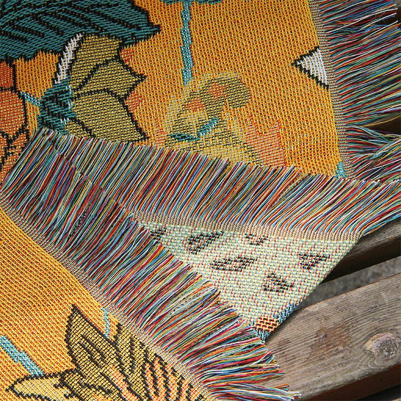 Плед тафтинг с каймой, индивидуальный узор