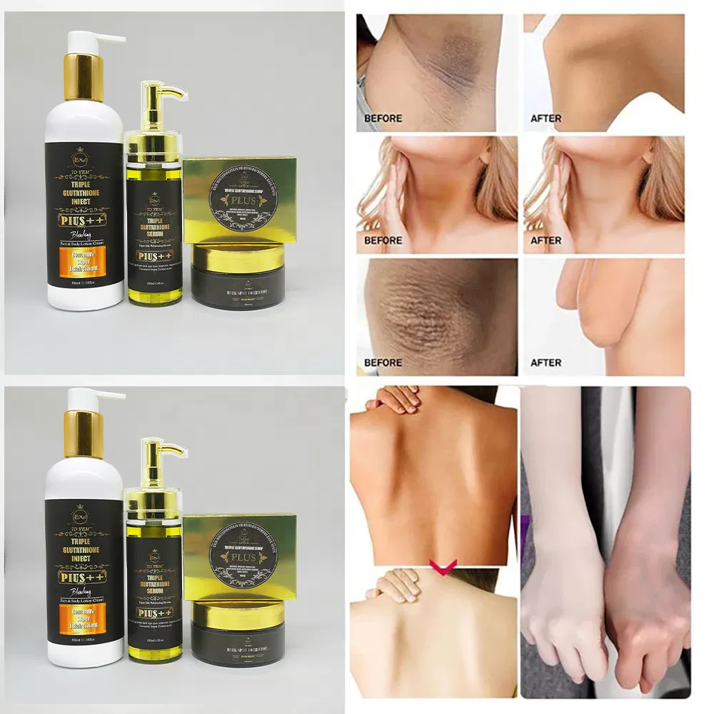 High Quality OEM Independent Brand Moisturizing Whitening Acne Removing Black Spot Removing Glutathione Skin Whitening Set