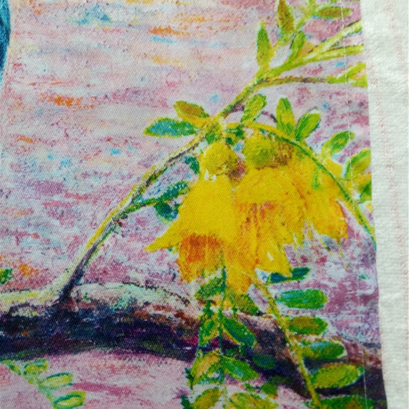 100% Cotton Digital Printed New Zealand Pigeon with Yellow Flower Kitchen Towel