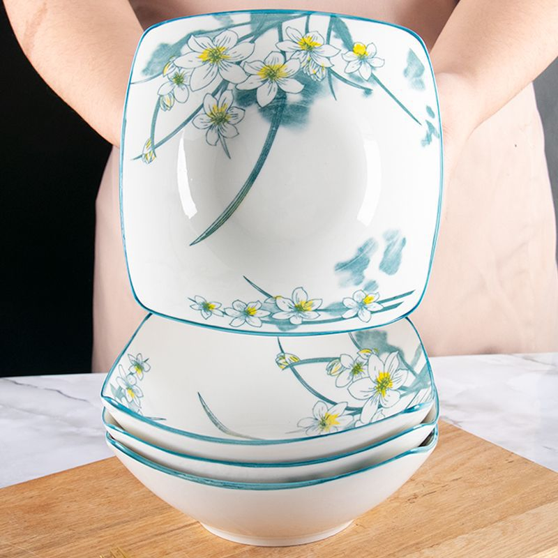 8"Square Salad Bowl Pad Printing Stoneware Porcelainware Tableware