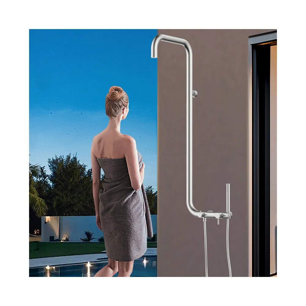 Stainless Steel Outdoor Shower Bathroom Pool Swimming Rainfall Outdoor Shower