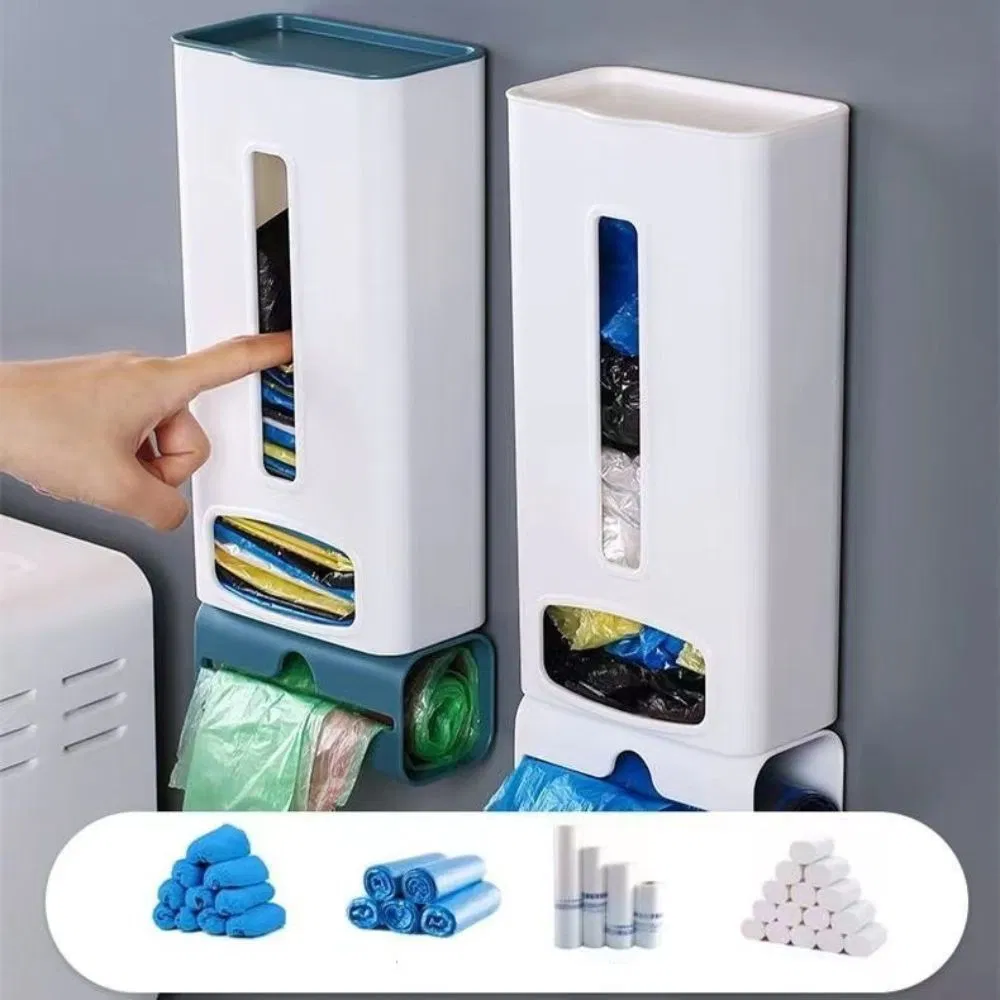 Wall Hanging Garbage Bag Storage Box Organizer for Kitchen and Bathroom Mi25632