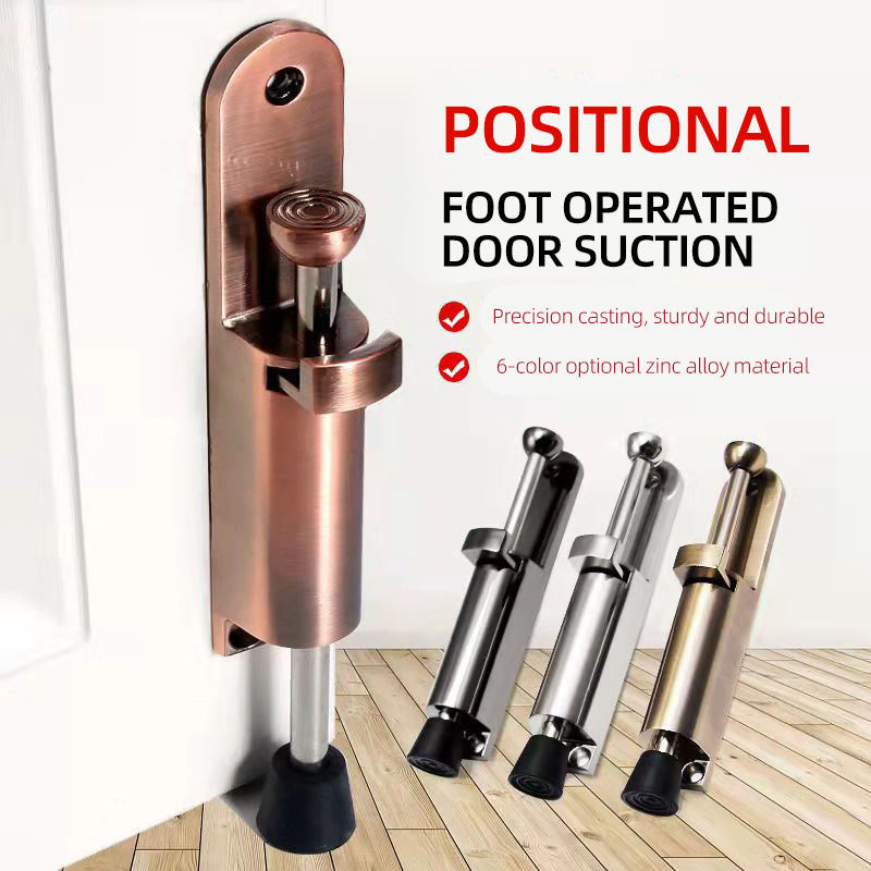 Spring Loaded Telescopic Step on off Door Jam Adjustable Heavy Duty Kickdown Door Stop