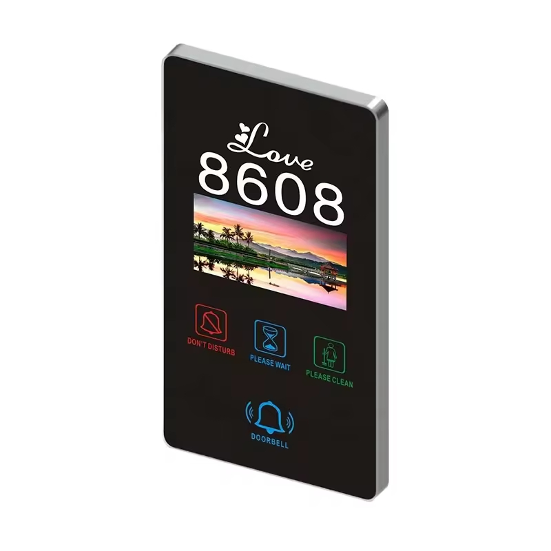 Glass LED Doorplate Touch Doorbell Dnd Mur Logo Room Number Sign Electronic Doorplate Do Not Disturb Room Status Panel