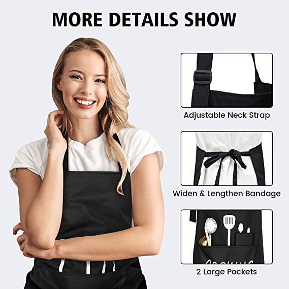 Custom Logo Adjustable Kitchen Cooking Apron Waterproof Chef′ S Aprons with 2 Pockets for Men and Women