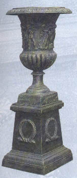 Garden Art Relief Decorative Antique Metal Urns Planters Cast Iron Flowerpots