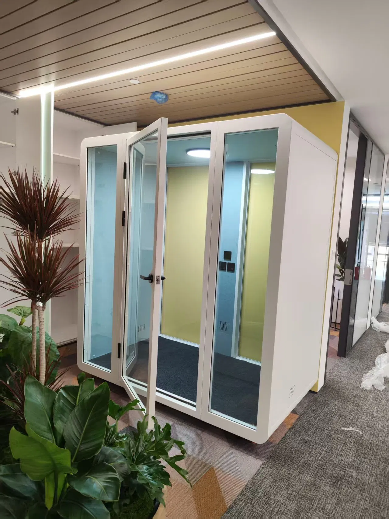 an Office Pod From a Business with a Telephone Booth That Includes a Sleep Pod